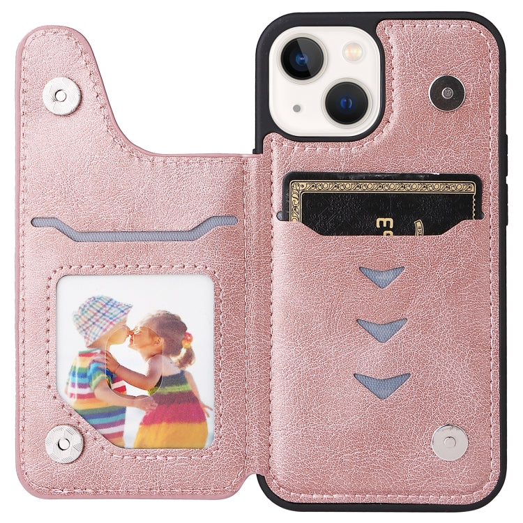 For iPhone 13 mini Solid Color Double Buckle Zipper Shockproof Phone Case