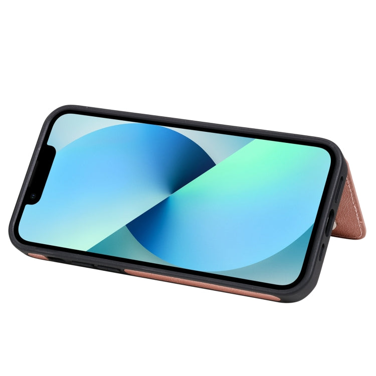 For iPhone 13 mini Solid Color Double Buckle Zipper Shockproof Phone Case