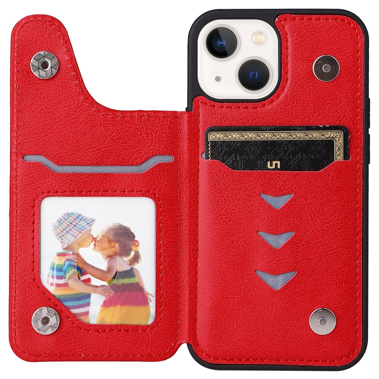 For iPhone 13 mini Solid Color Double Buckle Zipper Shockproof Phone Case