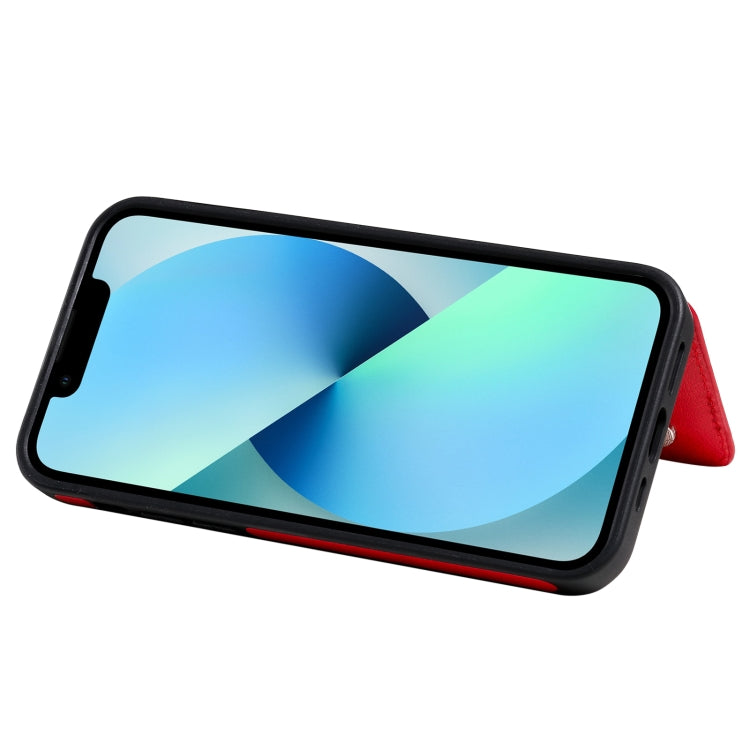 For iPhone 13 mini Solid Color Double Buckle Zipper Shockproof Phone Case