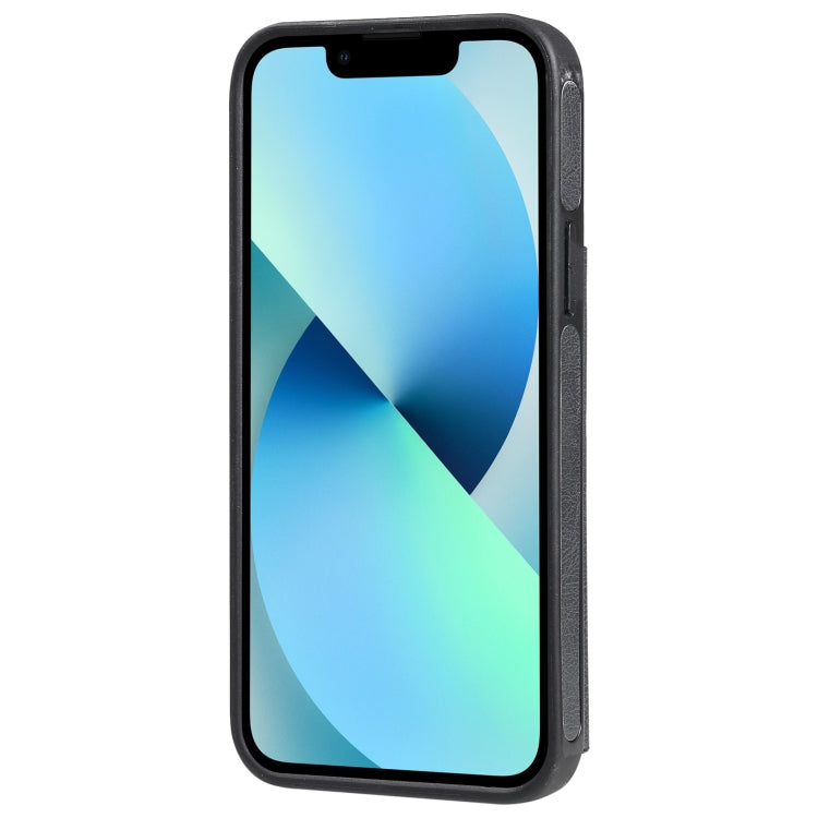 For iPhone 13 mini Solid Color Double Buckle Zipper Shockproof Phone Case