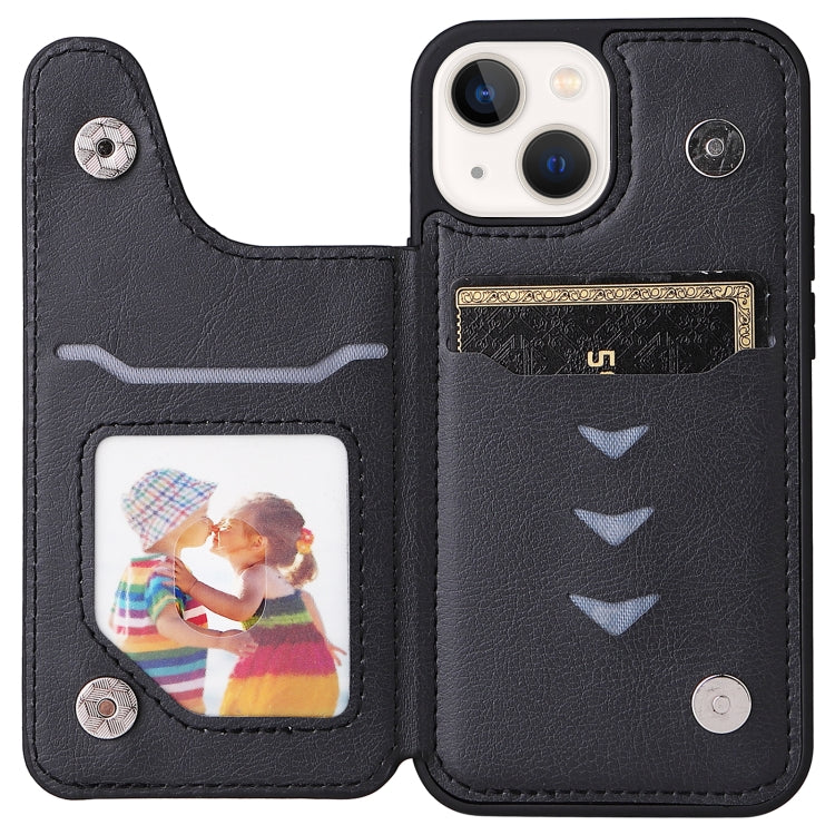 For iPhone 13 mini Solid Color Double Buckle Zipper Shockproof Phone Case