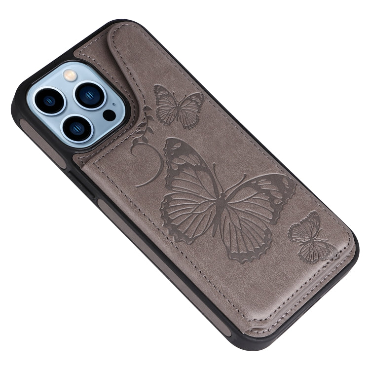 For iPhone 13 Pro Max Butterfly Embossing Pattern Shockproof Phone Case