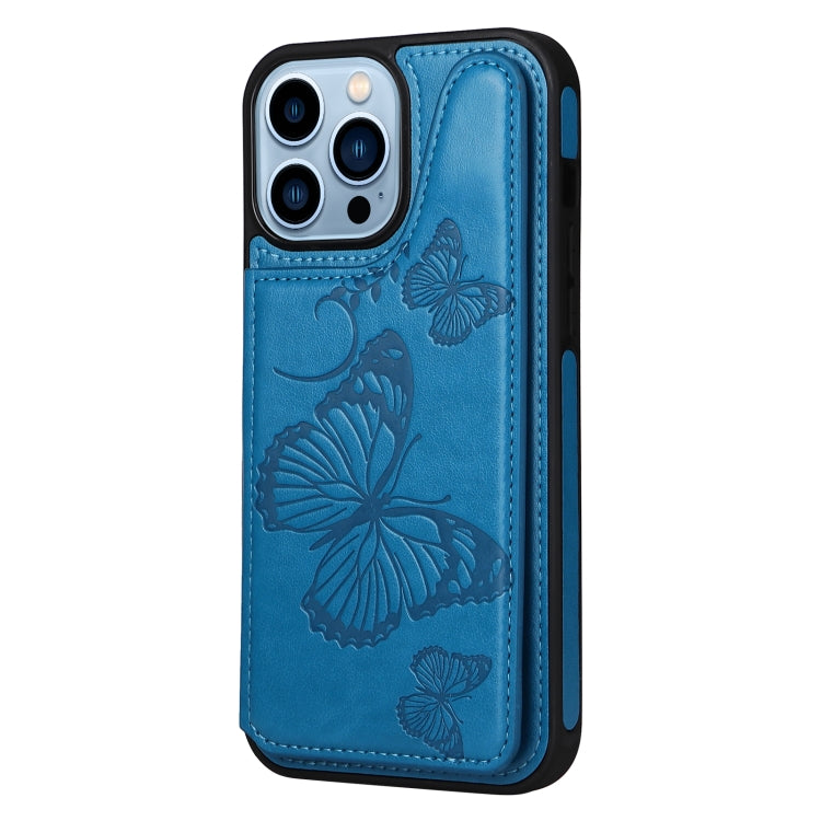 For iPhone 13 Pro Max Butterfly Embossing Pattern Shockproof Phone Case