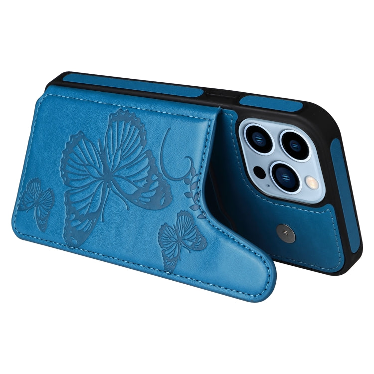 For iPhone 13 Pro Max Butterfly Embossing Pattern Shockproof Phone Case