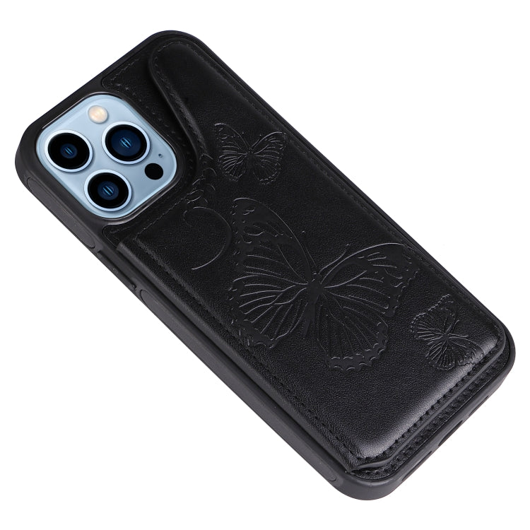 For iPhone 13 Pro Max Butterfly Embossing Pattern Shockproof Phone Case