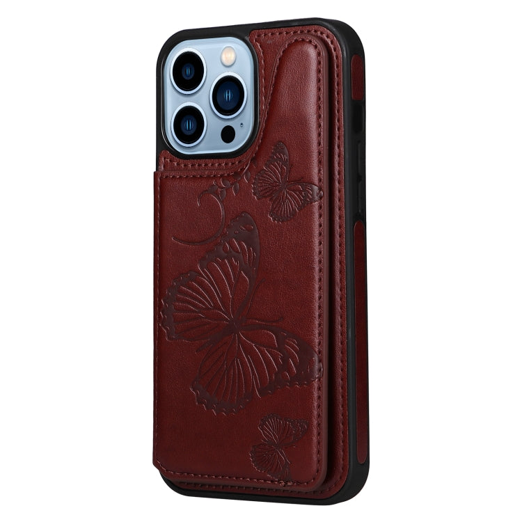 For iPhone 13 Pro Max Butterfly Embossing Pattern Shockproof Phone Case