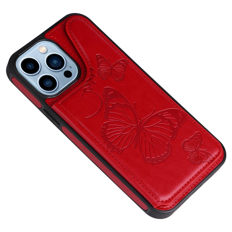 For iPhone 13 Pro Max Butterfly Embossing Pattern Shockproof Phone Case