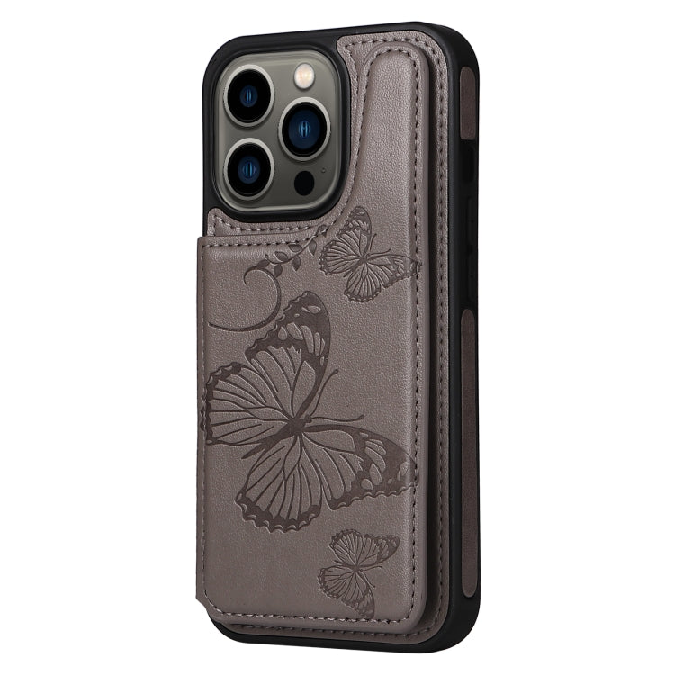 For iPhone 13 Pro Butterfly Embossing Pattern Shockproof Phone Case