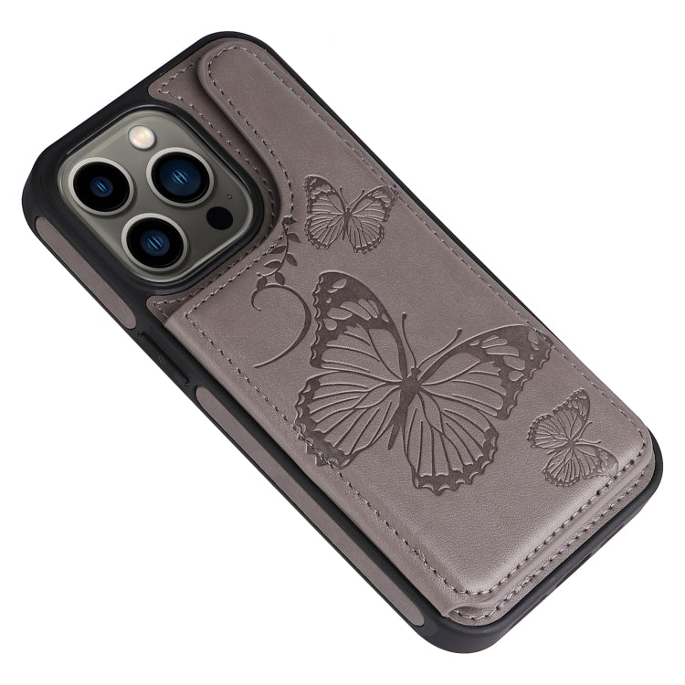 For iPhone 13 Pro Butterfly Embossing Pattern Shockproof Phone Case