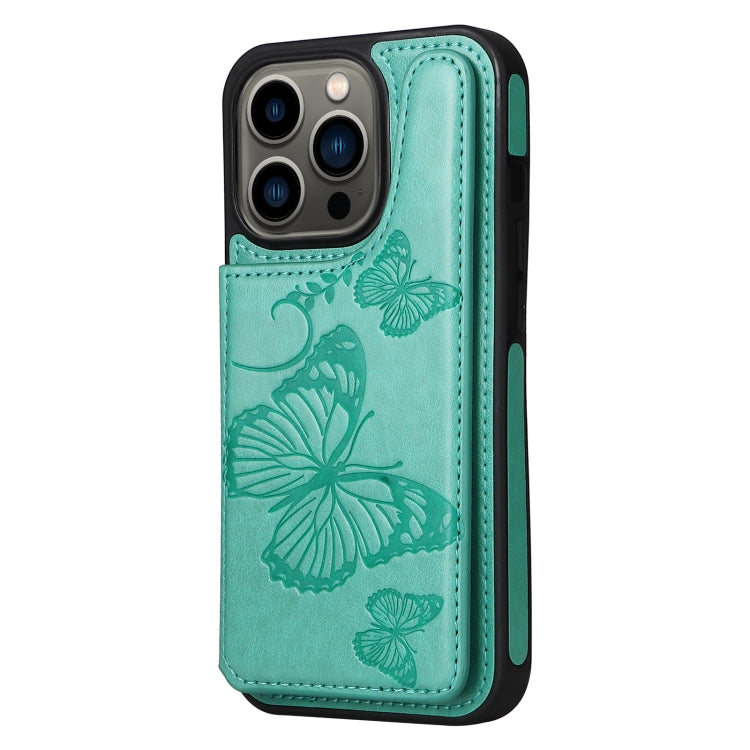 For iPhone 13 Pro Butterfly Embossing Pattern Shockproof Phone Case