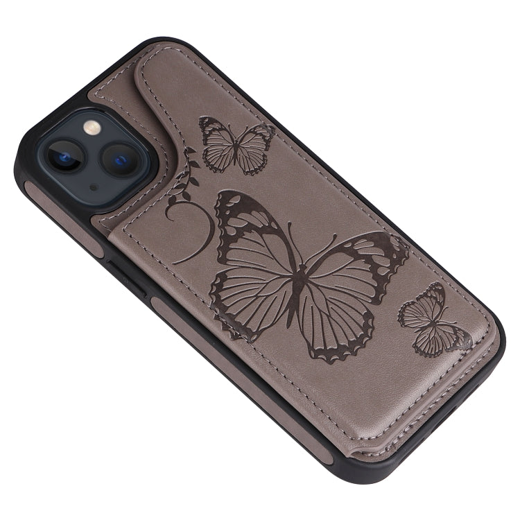 For iPhone 13 mini Butterfly Embossing Pattern Shockproof Phone Case