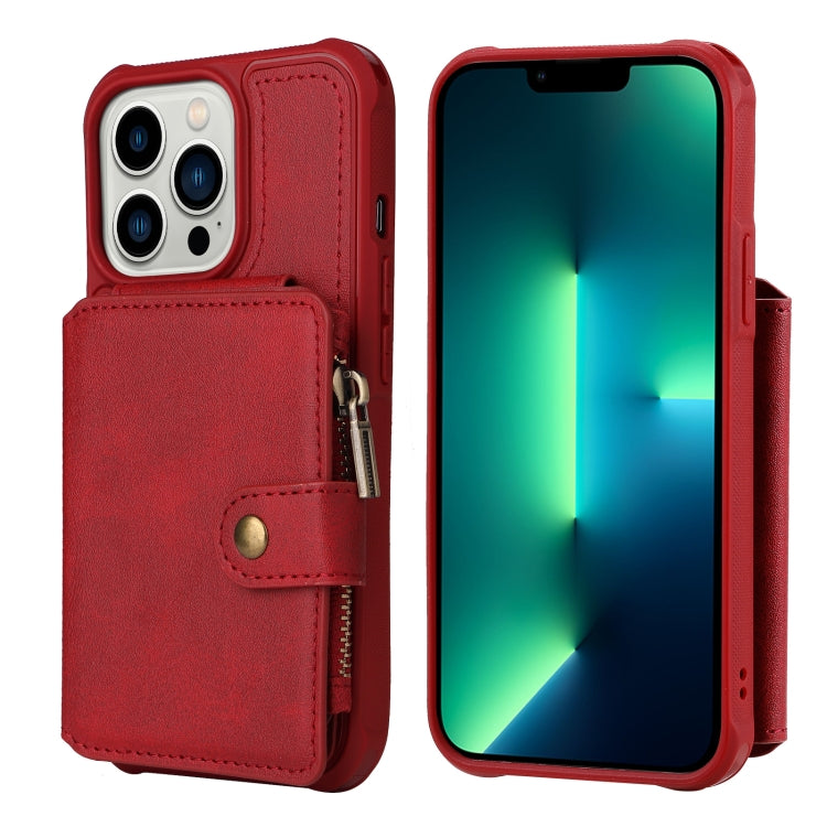 For iPhone 13 Pro Zipper Shockproof Protective Phone Case