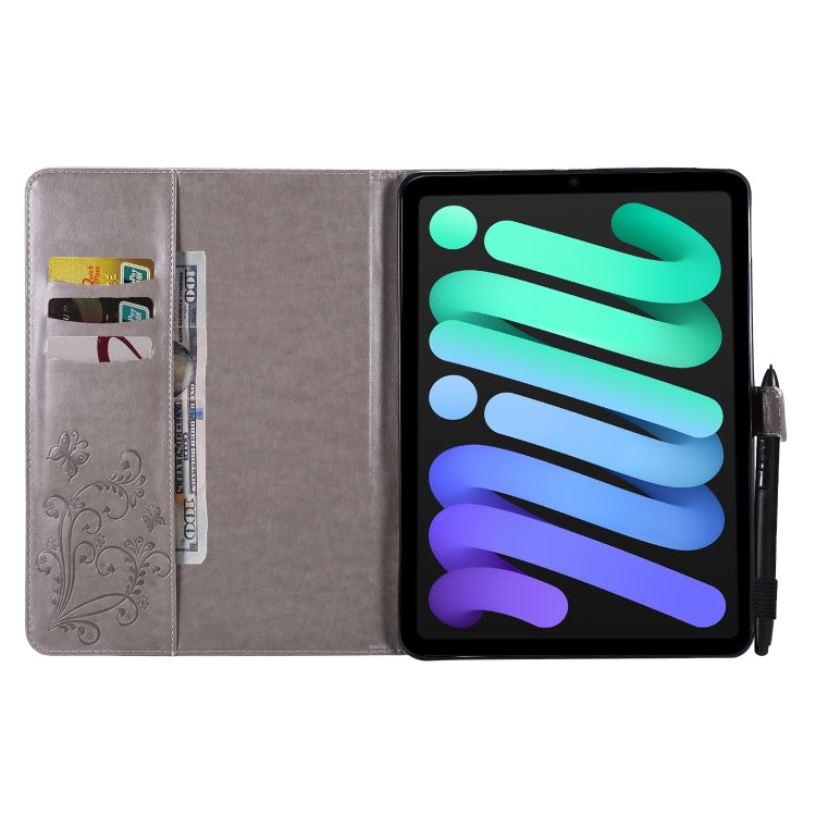 Pressed Printing Butterfly Pattern Horizontal Flip Leather Tablet Case For iPad mini 6