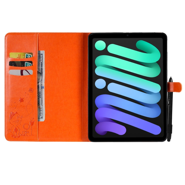 Cat Bee Embossing Pattern Horizontal Flip Leather Tablet Case For iPad mini 6