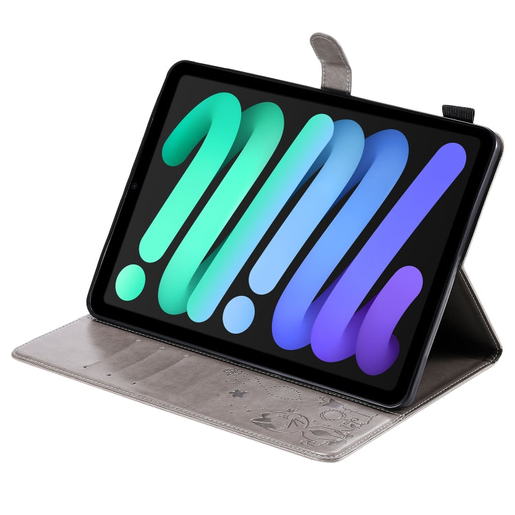 Cat Bee Embossing Pattern Horizontal Flip Leather Tablet Case For iPad mini 6