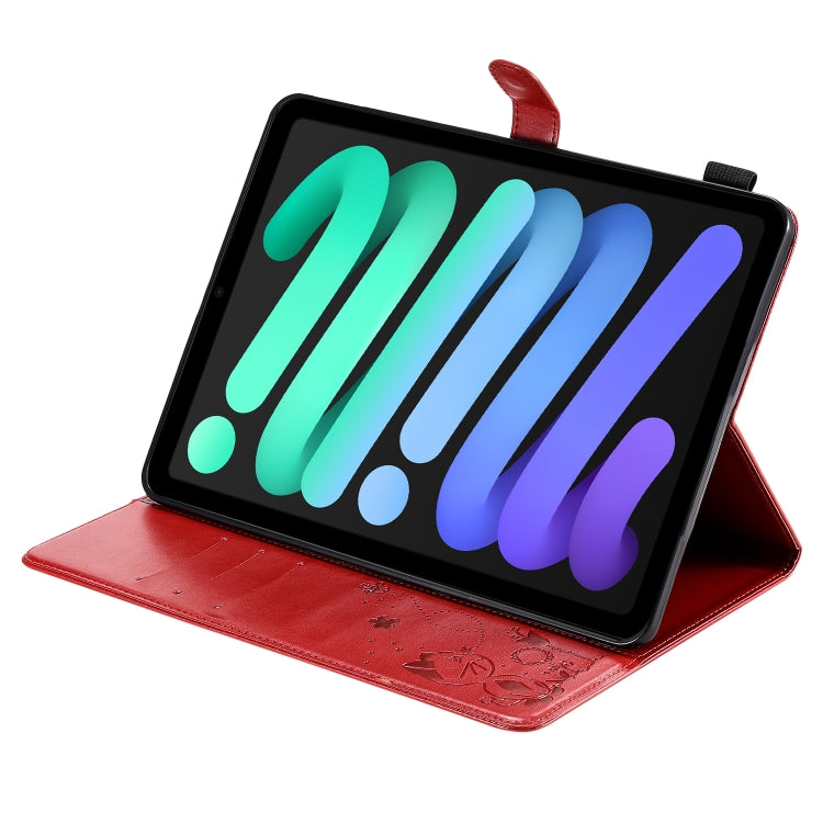 Cat Bee Embossing Pattern Horizontal Flip Leather Tablet Case For iPad mini 6