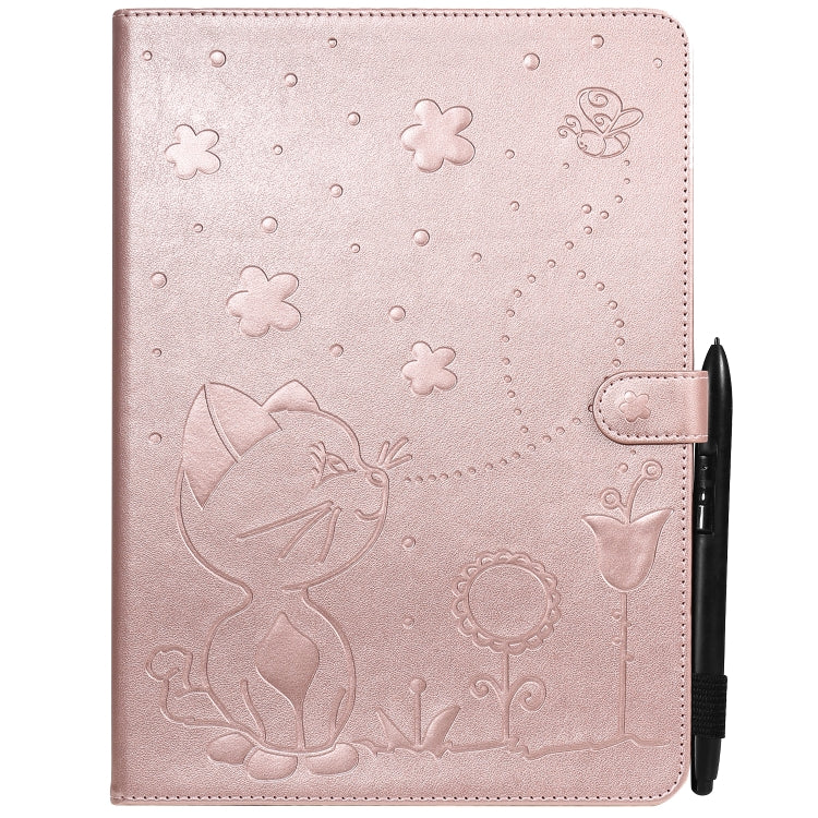 Cat Bee Embossing Pattern Horizontal Flip Leather Tablet Case For iPad mini 6