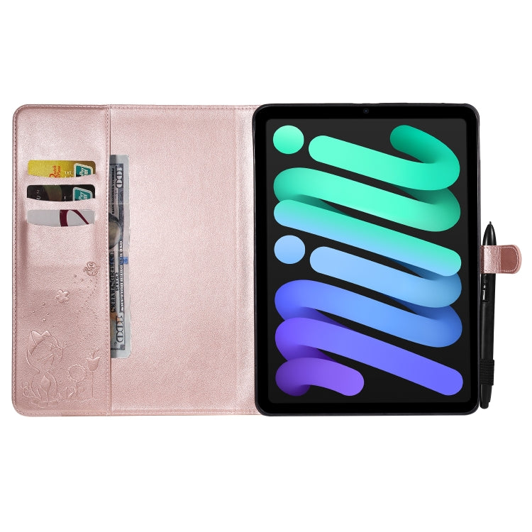 Cat Bee Embossing Pattern Horizontal Flip Leather Tablet Case For iPad mini 6