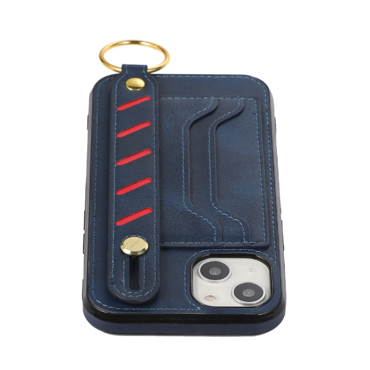 For iPhone 13 mini Wristband Wallet Leather Phone Case