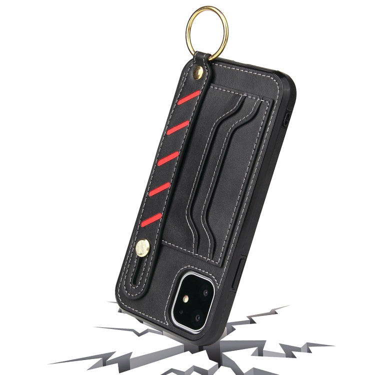 For iPhone 12 / 12 Pro Wristband Wallet Leather Phone Case