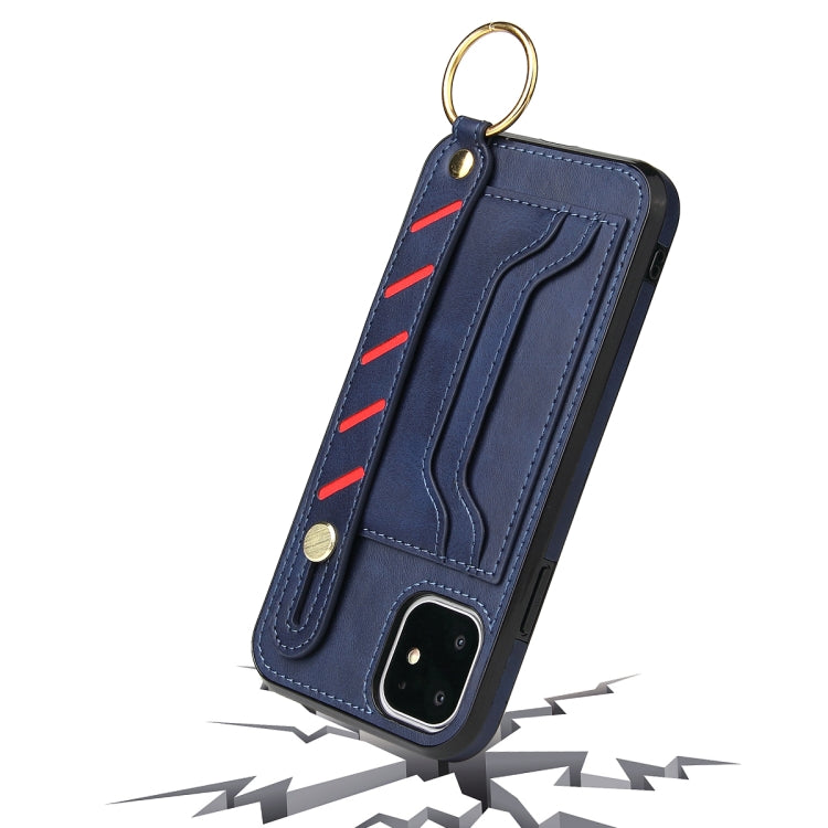 For iPhone 11 Wristband Wallet Leather Phone Case