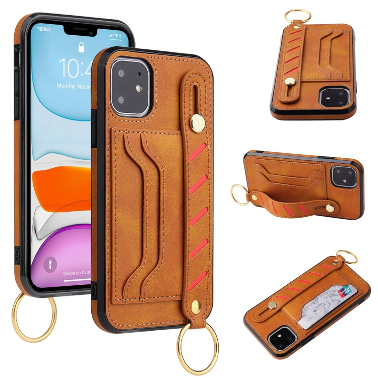 For iPhone 11 Wristband Wallet Leather Phone Case