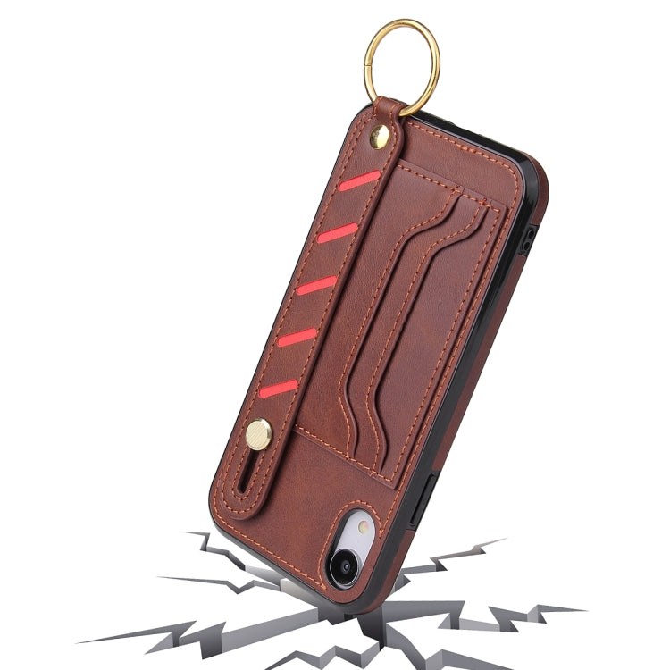For iPhone X / XS Wristband Wallet Leather Phone Case