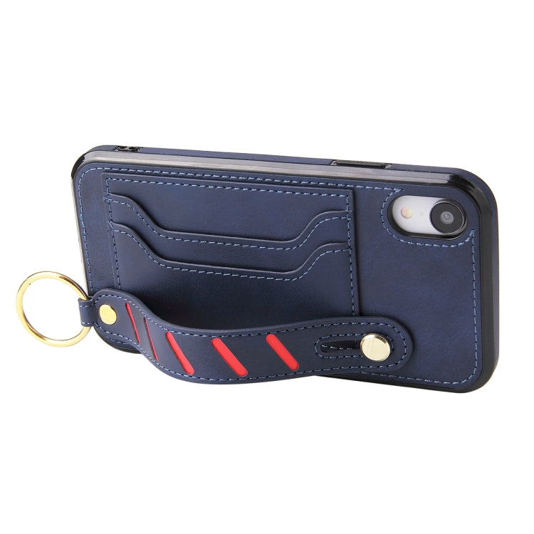 For iPhone XR Wristband Wallet Leather Phone Case
