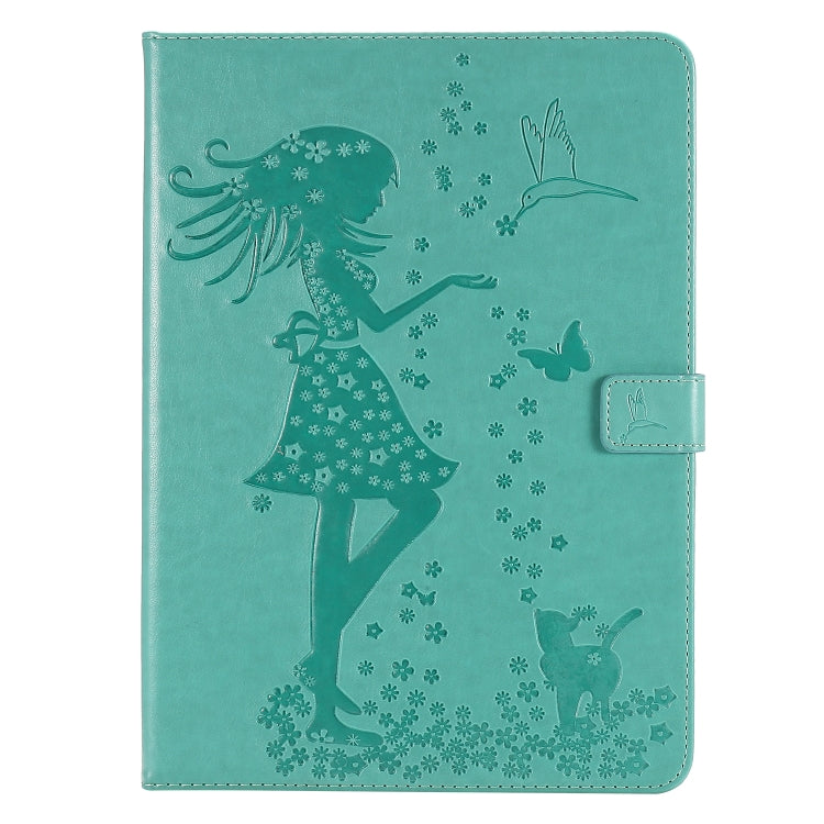 Pressed Printing Woman and Cat Pattern Horizontal Flip Leather Tablet Case For iPad mini 6