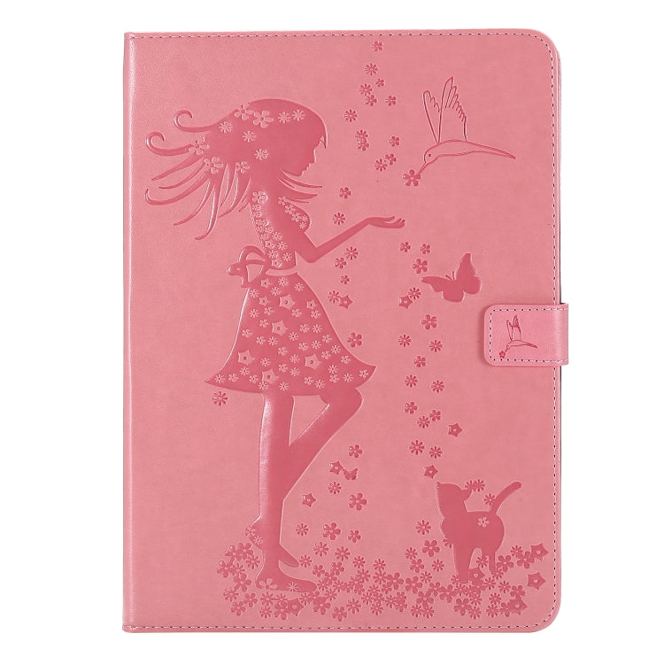 Pressed Printing Woman and Cat Pattern Horizontal Flip Leather Tablet Case For iPad mini 6