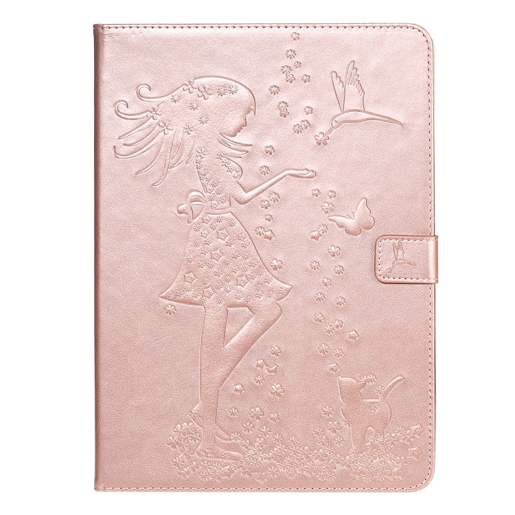 Pressed Printing Woman and Cat Pattern Horizontal Flip Leather Tablet Case For iPad mini 6