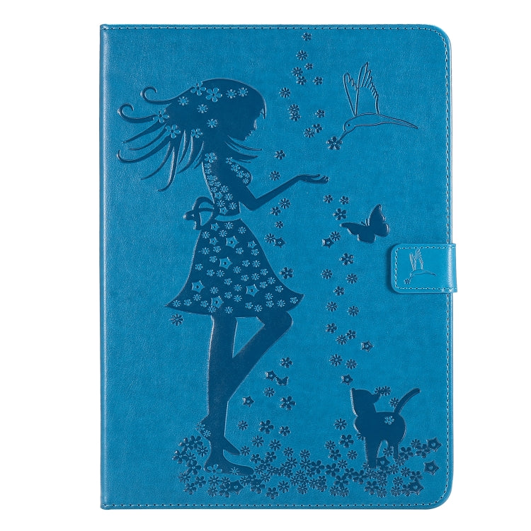 Pressed Printing Woman and Cat Pattern Horizontal Flip Leather Tablet Case For iPad mini 6