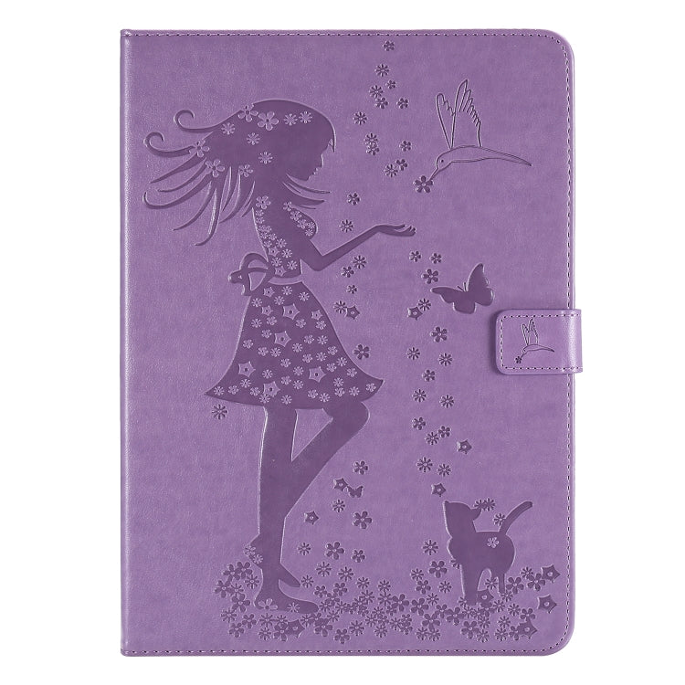 Pressed Printing Woman and Cat Pattern Horizontal Flip Leather Tablet Case For iPad mini 6