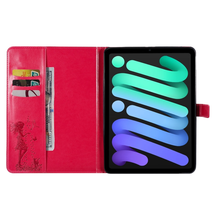 Pressed Printing Woman and Cat Pattern Horizontal Flip Leather Tablet Case For iPad mini 6
