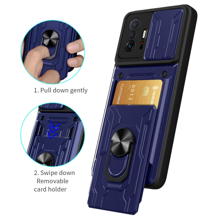 For Xiaomi 11T Camera Cover Phone Case with Card Slot & Holder