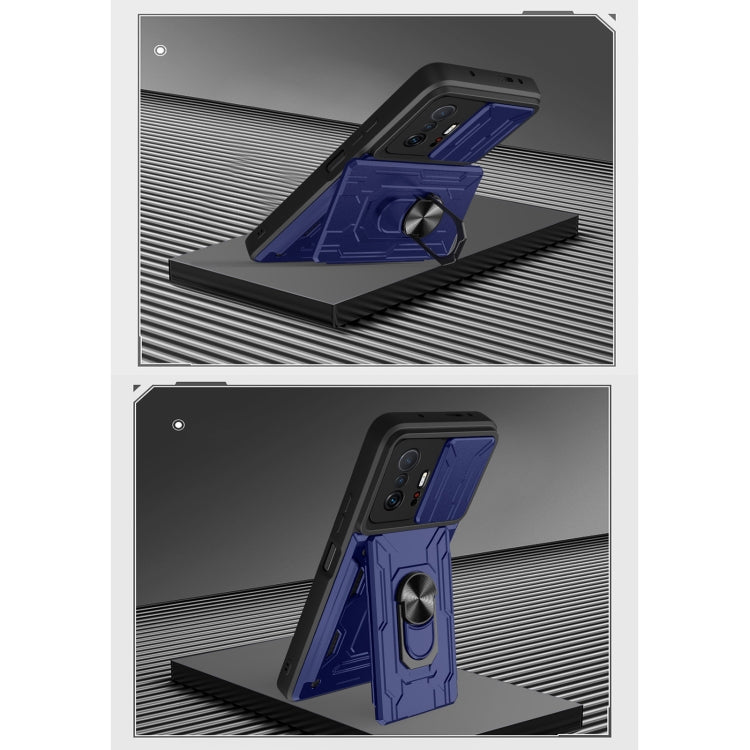 For Xiaomi 11T Camera Cover Phone Case with Card Slot & Holder