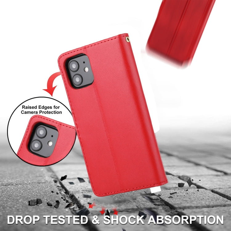 For iPhone 12 / 12 Pro Plain Weave Cowhide Genuine Leather Phone Case