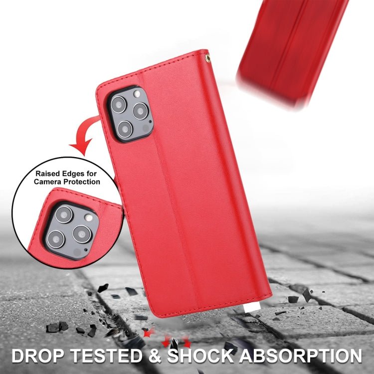 For iPhone 12 Pro Max Plain Weave Cowhide Genuine Leather Phone Case