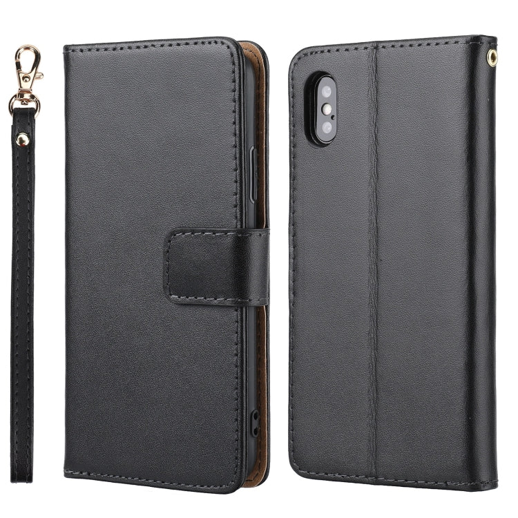 For iPhone X / XS Plain Weave Cowhide Leather Phone Case
