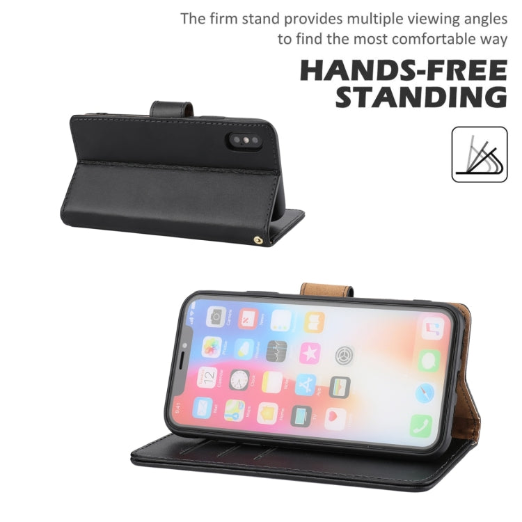 For iPhone X / XS Plain Weave Cowhide Leather Phone Case