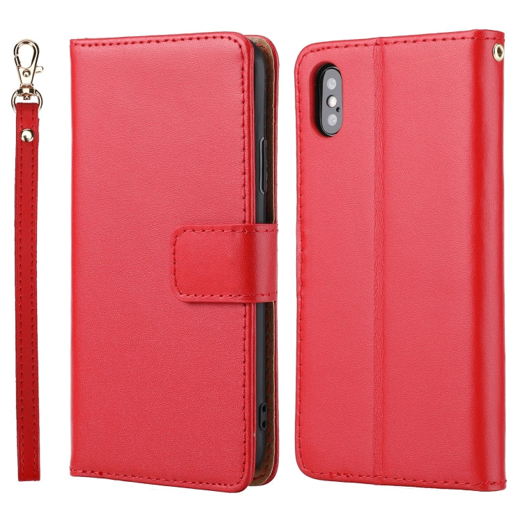 For iPhone X / XS Plain Weave Cowhide Leather Phone Case
