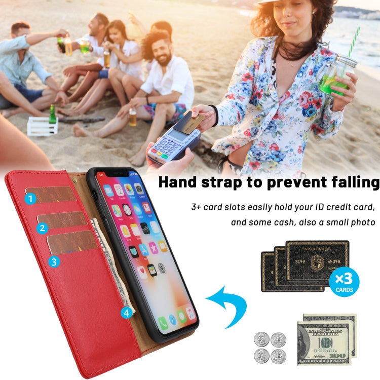 For iPhone X / XS Plain Weave Cowhide Leather Phone Case