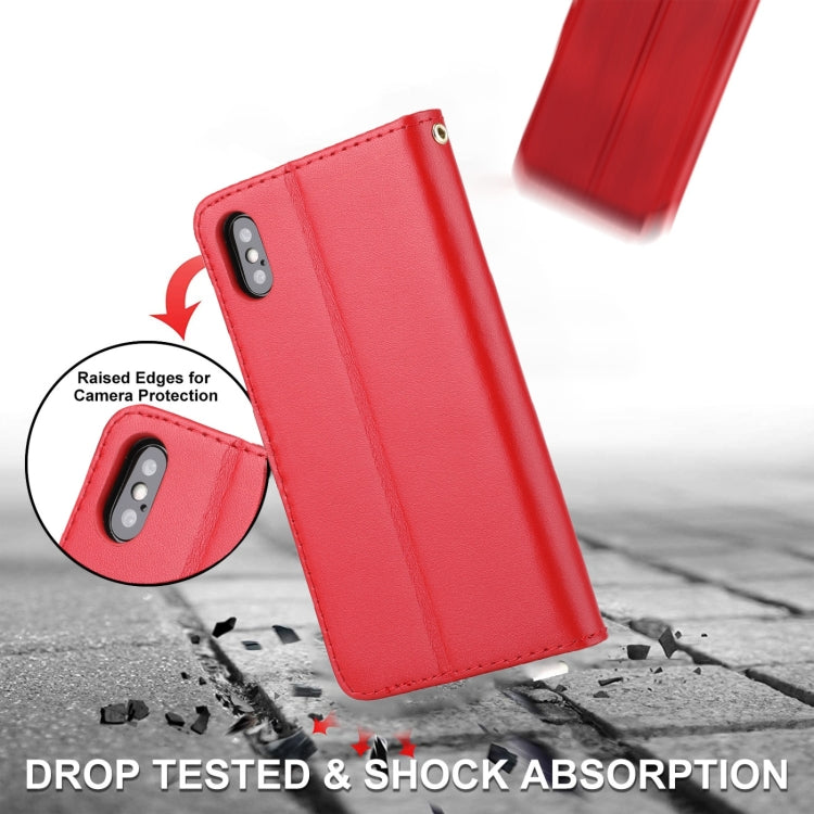 For iPhone X / XS Plain Weave Cowhide Leather Phone Case