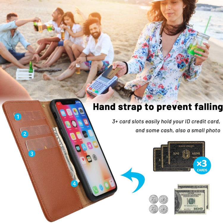 For iPhone X / XS Plain Weave Cowhide Leather Phone Case