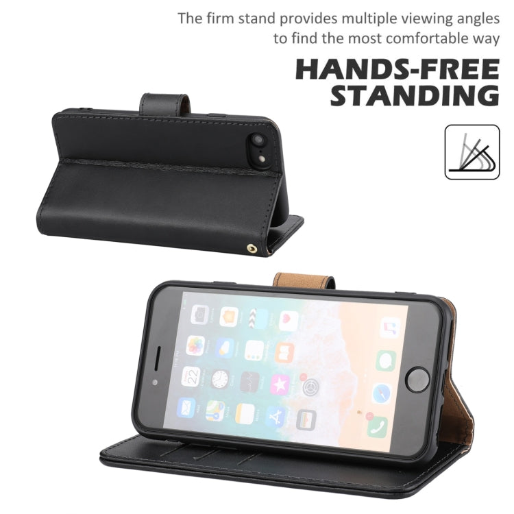 For iPhone SE 2022 / SE 2020 / 8 / 7 / 6 / 6s Plain Weave Cowhide Leather Phone Case