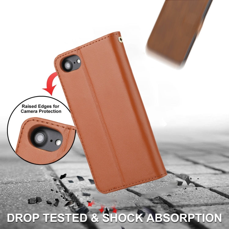 For iPhone SE 2022 / SE 2020 / 8 / 7 / 6 / 6s Plain Weave Cowhide Leather Phone Case