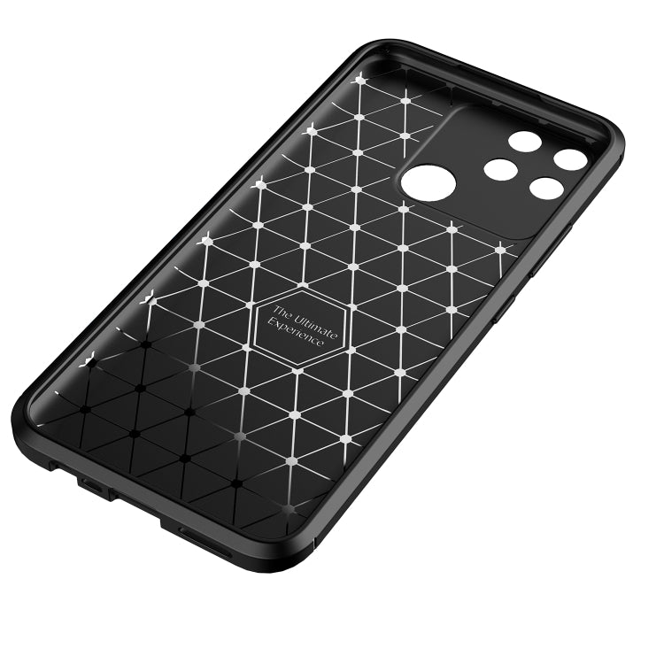 For OPPO Realme Narzo 50A Carbon Fiber Texture Shockproof TPU Phone Case