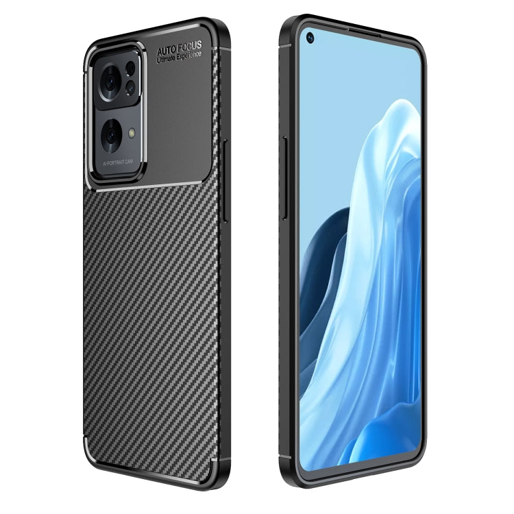 For OPPO Reno7 Pro 5G Carbon Fiber Texture Shockproof TPU Phone Case