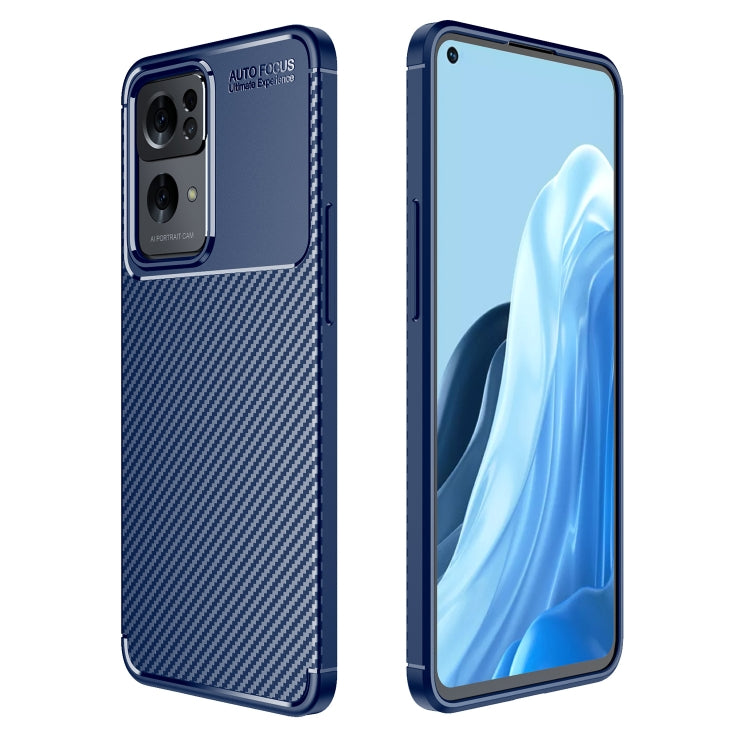 For OPPO Reno7 Pro 5G Carbon Fiber Texture Shockproof TPU Phone Case